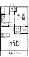 カビラA 1LDKの間取り