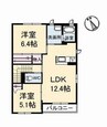 ＫＯ．レジデンス　Ｂ棟 2LDKの間取り