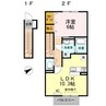 ヴィルヌーブカノン 1LDKの間取り