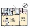 シャーメゾンタウン倉敷運動公園前　Ｄ棟 1LDKの間取り