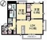 ハレアカラ 2LDKの間取り