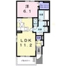 アルモニー倉敷Ⅱ 1LDKの間取り