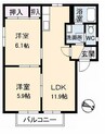 マルベリーハウス 2LDKの間取り