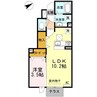 ヴィルヌーブカノン 1LDKの間取り