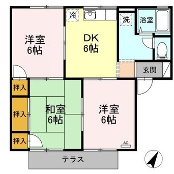 間取図 プレジール花みずきC