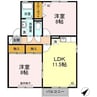 セジュールあい 2LDKの間取り