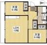 Ｋ’ｓ　Ｂ倉敷中庄Ⅱ棟 2LDKの間取り