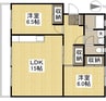 Ｋ’ｓ　Ｂ倉敷中庄Ⅱ棟 2LDKの間取り