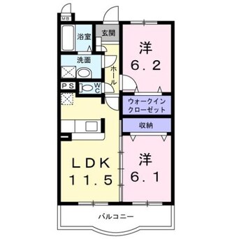 間取図 水島臨海鉄道水島本線/球場前駅 徒歩15分 2階 築17年