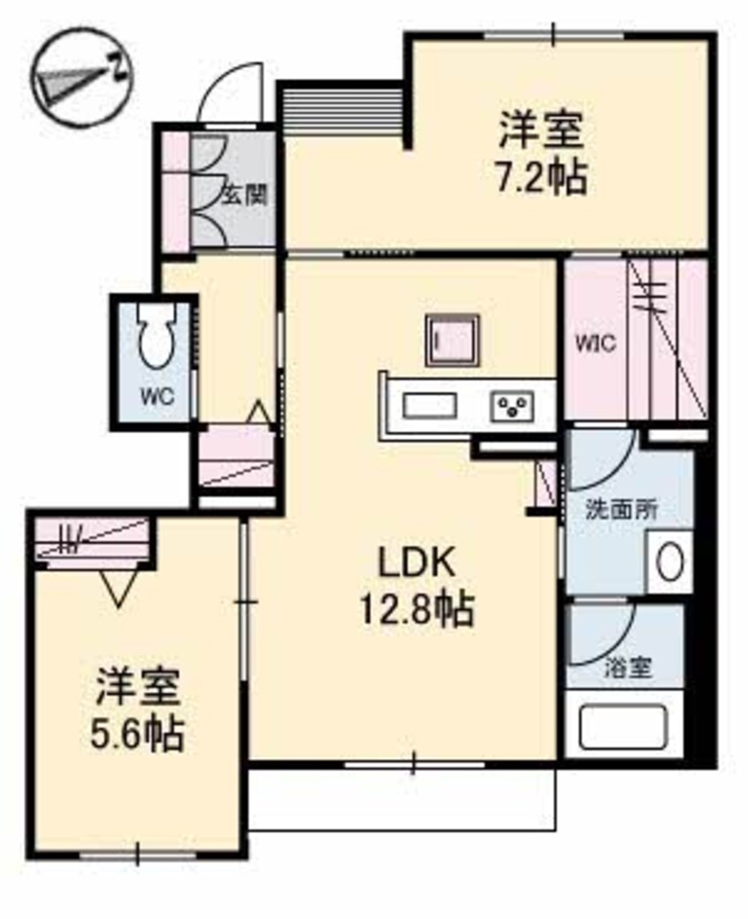 間取図 山陽本線（中国）/西阿知駅 徒歩27分 1階 築4年