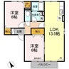 水島臨海鉄道水島本線/弥生駅 徒歩18分 1階 築22年 2LDKの間取り