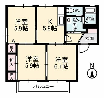 間取図 ルナール玉島　Ｂ棟