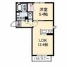 プリマ・クラッセ　Ａ棟 1LDKの間取り