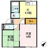 プレジール三島 2Kの間取り