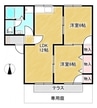 サンコーポ秋岡 2LDKの間取り