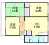 サンライフ中島Ⅲ　E棟 3DKの間取り