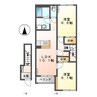 ソレアード・ハイムＢ 2LDKの間取り