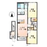 ソレアード・ハイムＢ 2LDKの間取り