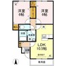 ファミリータウン　ツートム　E棟 2LDKの間取り