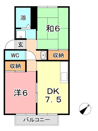 間取図 プレジール安原A