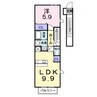 フローラ 1LDKの間取り