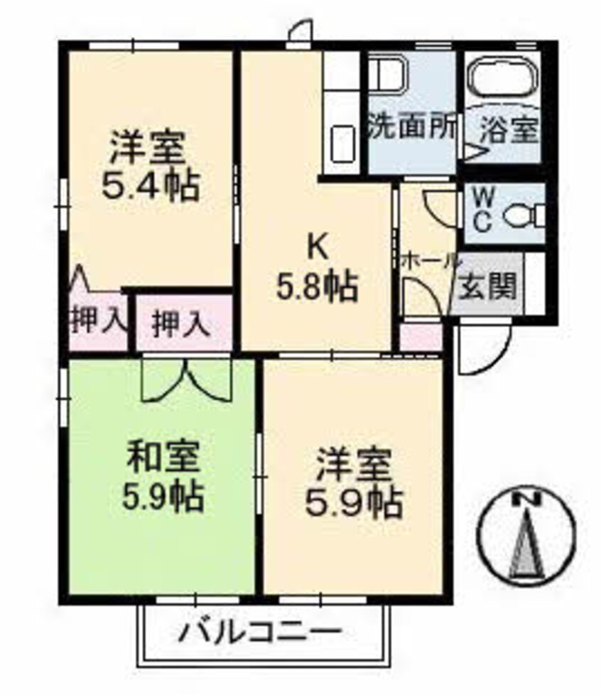 間取図 ロンクー　Ｂ棟