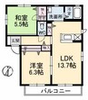 アクアグレイス 2LDKの間取り