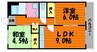 匠コーポラスⅠ 2LDKの間取り