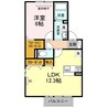 ラムール 1LDKの間取り