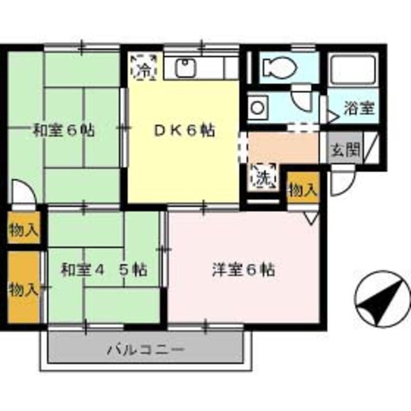 間取図 シャトルミヤケ　Ｂ棟