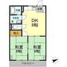 プチパール児島 2DKの間取り