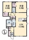 シャーメゾン葦高 2LDKの間取り