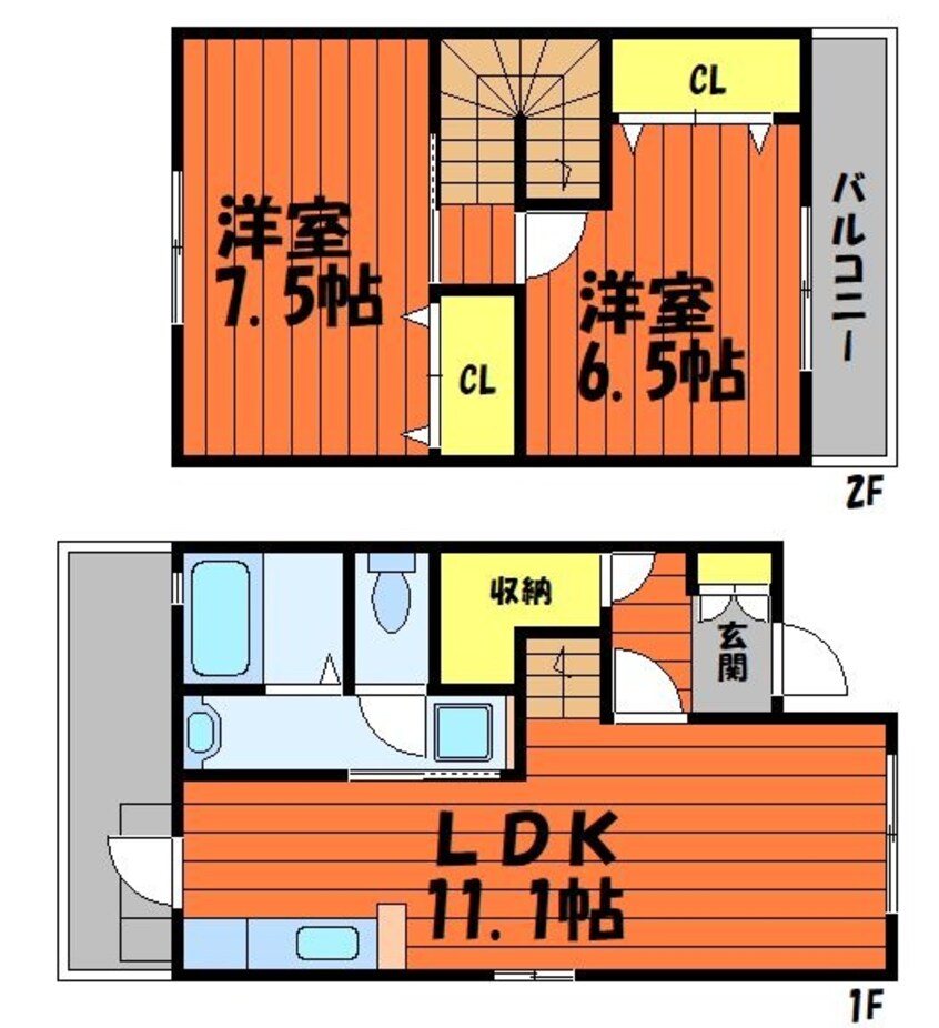 間取図 山陽本線（中国）/西阿知駅 徒歩15分 2階 築11年