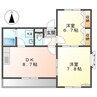 ソレイユ藤田 2DKの間取り