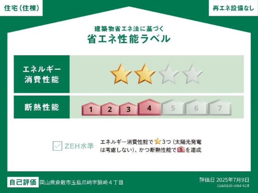 省エネ性能ラベル 仮）シェルル爪崎