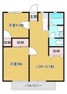 ハイツ片山 2LDKの間取り