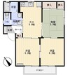 瀬戸大橋線/茶屋町駅 徒歩14分 2階 築23年 3DKの間取り