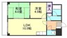 水島臨海鉄道水島本線/倉敷市駅 徒歩23分 6階 築35年 2LDKの間取り