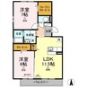グローリー一文字 2LDKの間取り