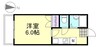 プリード倉敷 1Kの間取り
