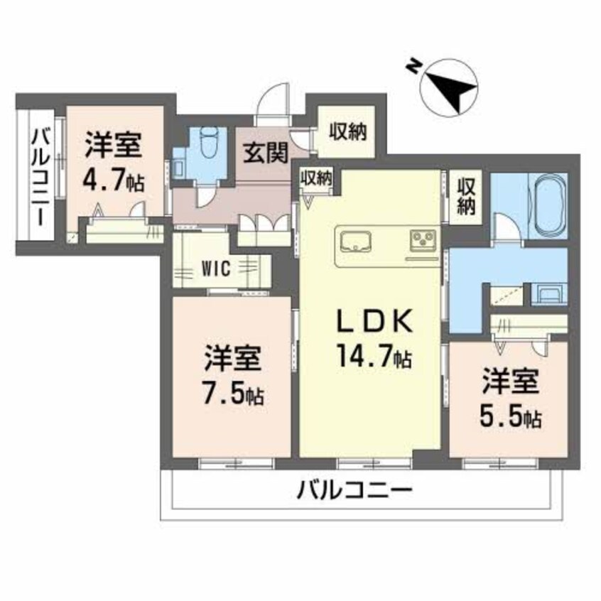 間取図 フォルトゥーナ石見
