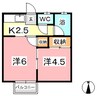 パナハイツかなや　1 2Kの間取り