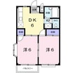 エルディム若竹Ⅱ 2DKの間取り