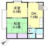 コーポマム　B棟 2DKの間取り