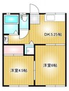 グランメリー倉敷 2DKの間取り