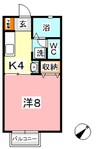 ニングル土倉　B 1Kの間取り