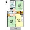 タウン妹尾 2DKの間取り