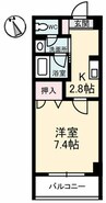 JRBハイツ倉敷 1Kの間取り