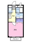 天神ヒルズＢ 1Kの間取り