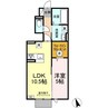 ベル　クレール 1LDKの間取り